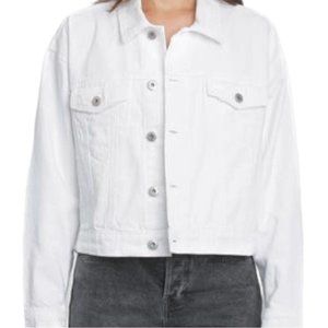 Pistola “Icebreaker” Jean‎ Jacket White  Denim Button Down Women’s Size Small